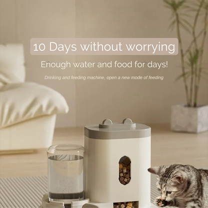 Automatic pet feeder and water station dispenser
