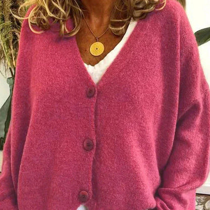 Women's Button Cardigan – Casual V-Neck Knit Cardigan