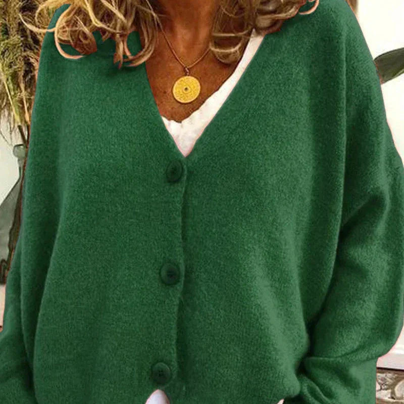 Women's Button Cardigan – Casual V-Neck Knit Cardigan
