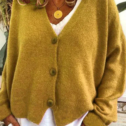Women's Button Cardigan – Casual V-Neck Knit Cardigan