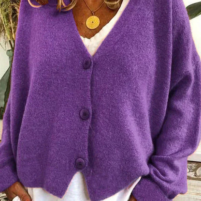 Women's Button Cardigan – Casual V-Neck Knit Cardigan