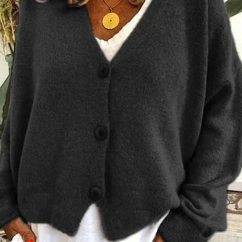 Women's Button Cardigan – Casual V-Neck Knit Cardigan