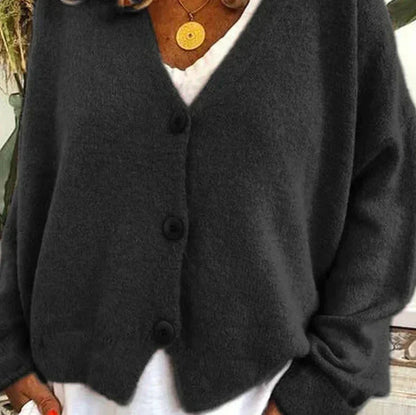 Women's Button Cardigan – Casual V-Neck Knit Cardigan