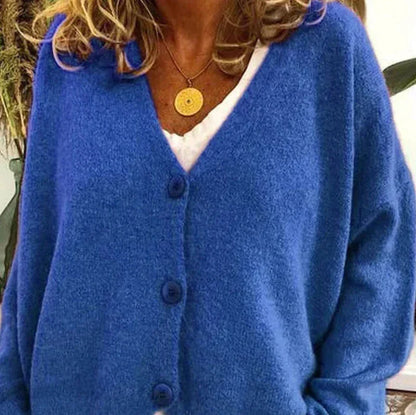 Women's Button Cardigan – Casual V-Neck Knit Cardigan
