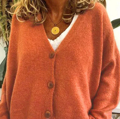 Women's Button Cardigan – Casual V-Neck Knit Cardigan