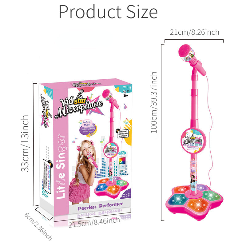 Kids karaoke microphone with adjustable stand