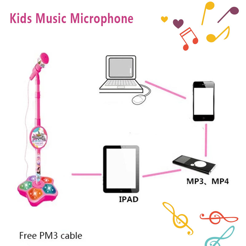 Kids Karaoke Microphone & Adjustable Stand – Interactive Musical Toy
