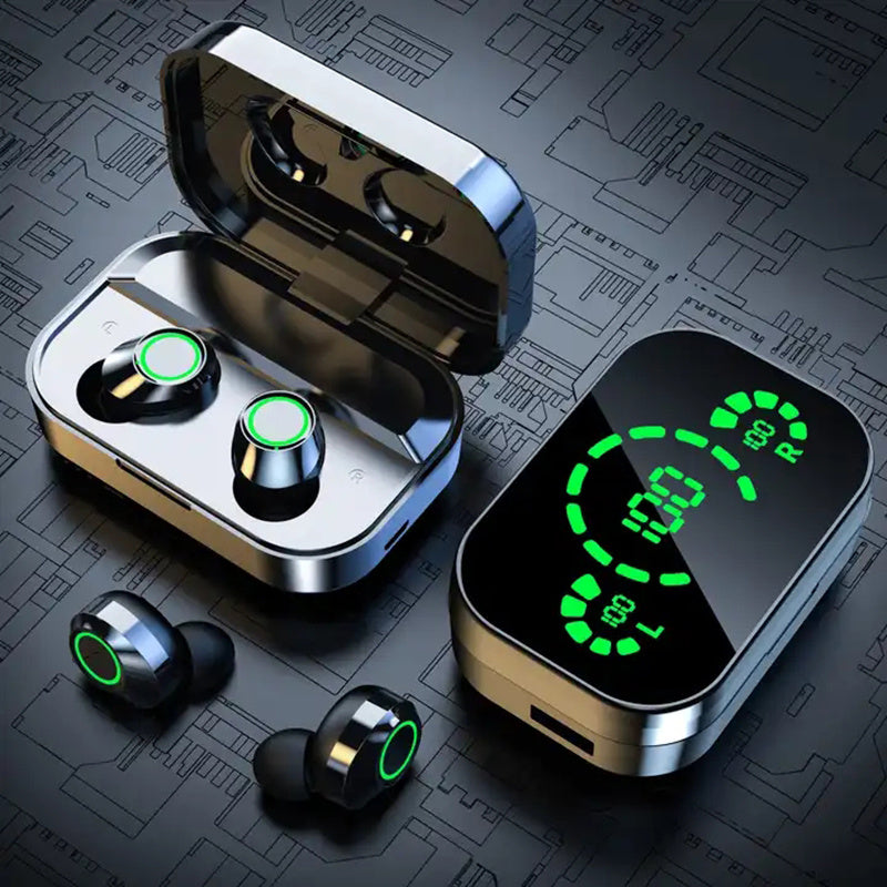 Wireless Bluetooth stereo earbuds with charging case