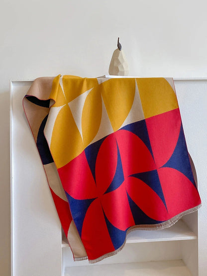 Women's soft reversible winter scarf