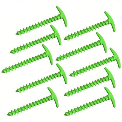 Ground Anchor Screws – 10-Piece Spiral Tent Stakes