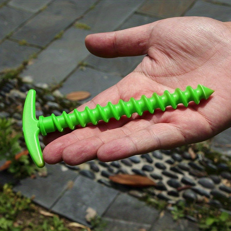 Ground Anchor Screws – 10-Piece Spiral Tent Stakes