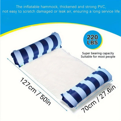 Inflatable Pool Raft – Durable Striped Swim Float