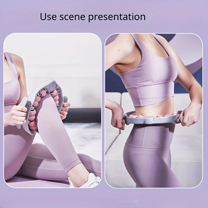 Massage Roller – 14-Wheel Deep-Tissue Muscle Roller with Leg Clamp