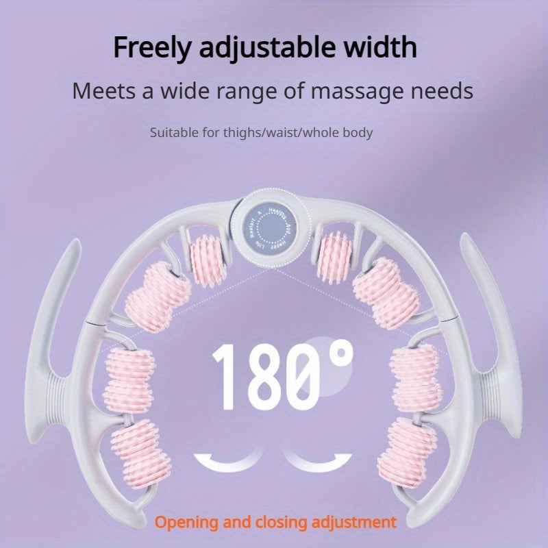 Massage Roller – 14-Wheel Deep-Tissue Muscle Roller with Leg Clamp