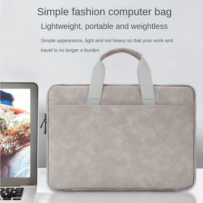Laptop Bag – Marble-Texture Faux-Leather Sleeve