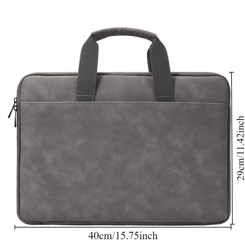 Laptop Bag – Marble-Texture Faux-Leather Sleeve