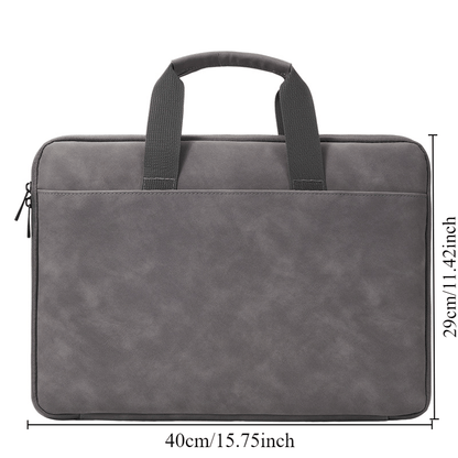 Laptop Bag – Marble-Texture Faux-Leather Sleeve