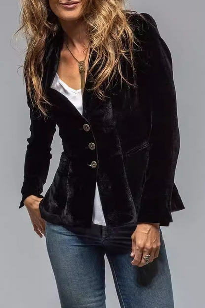 Women's slim-fit single-button tailored blazer