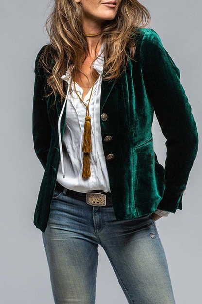 Women's slim-fit single-button tailored blazer