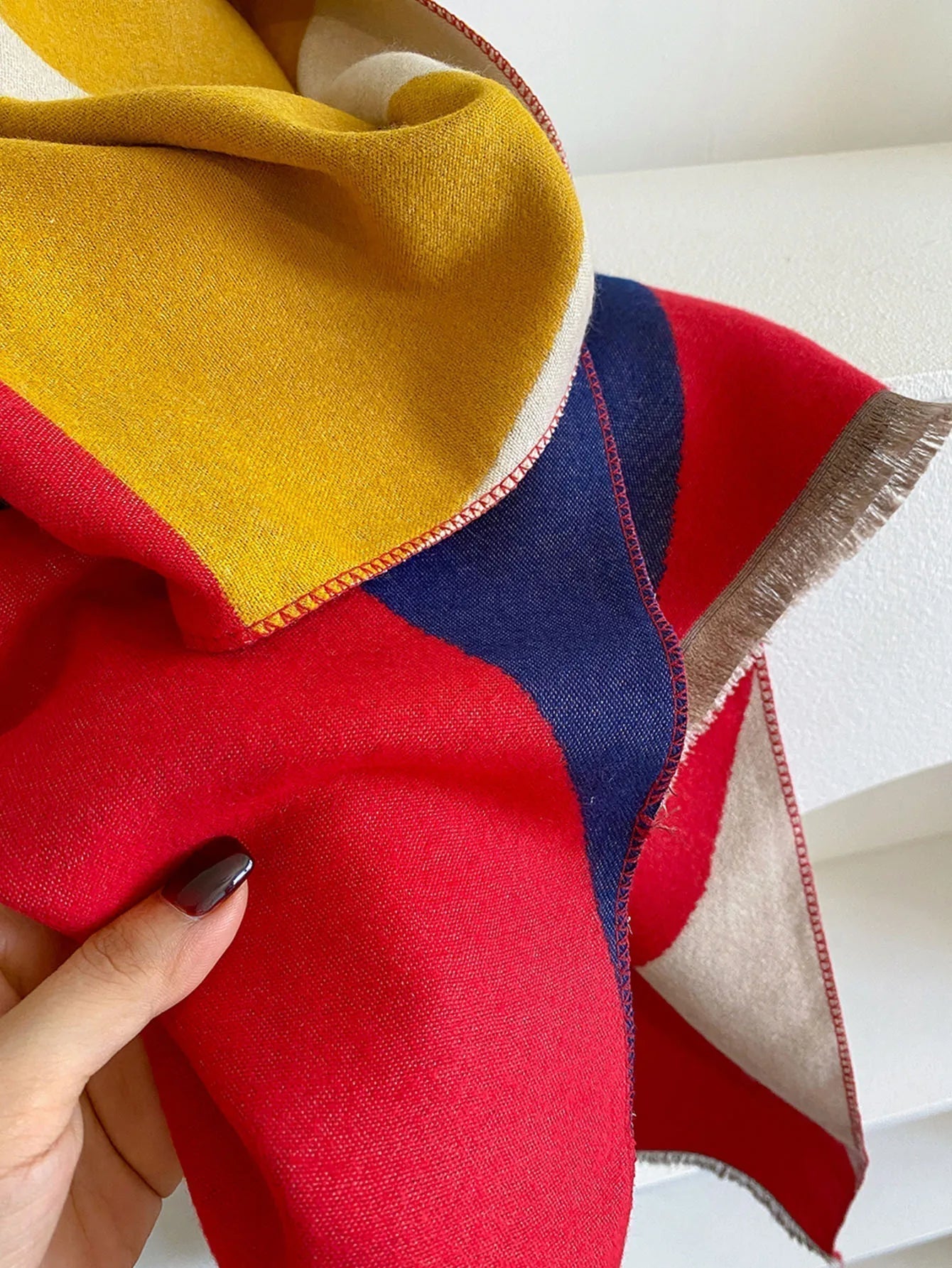Women's soft reversible winter scarf