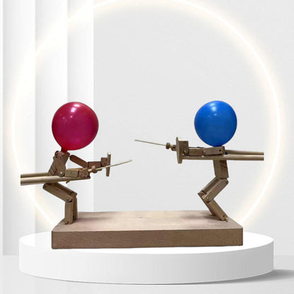 Wooden 2-player balloon duel party game