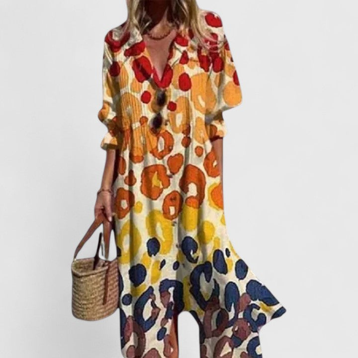 Women's boho printed maxi dress in a flowing fit