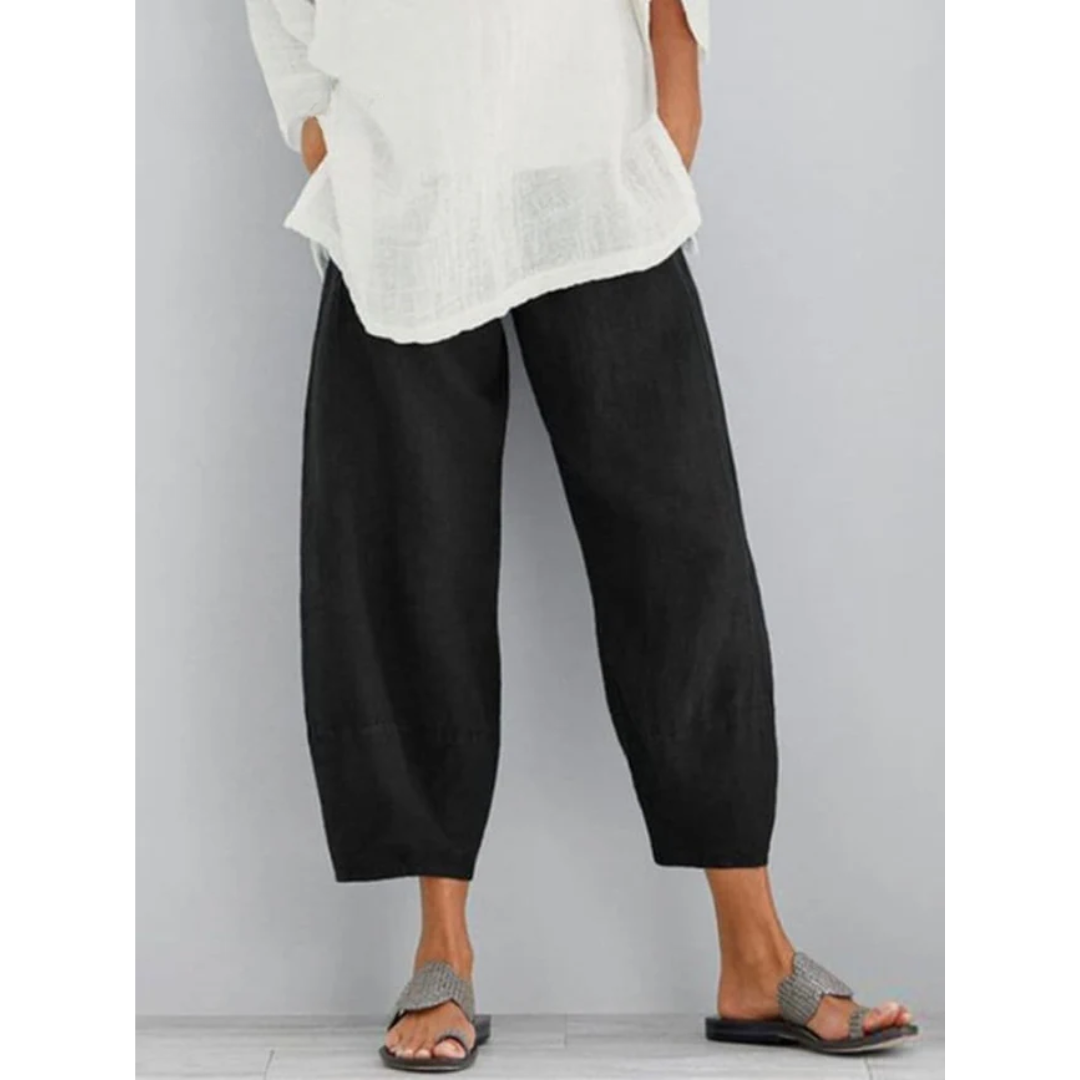 Women's relaxed linen leisure trousers