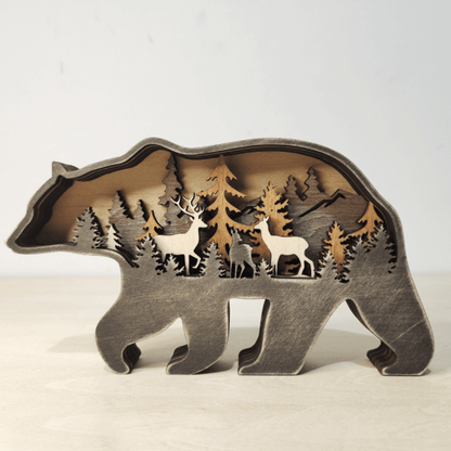 3D Handcrafted Wooden Animal Sculpture – Artistic Décor & Gift