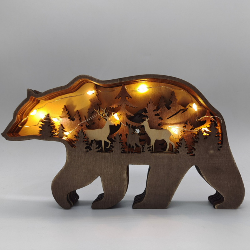 3D Handcrafted Wooden Animal Sculpture – Artistic Décor & Gift