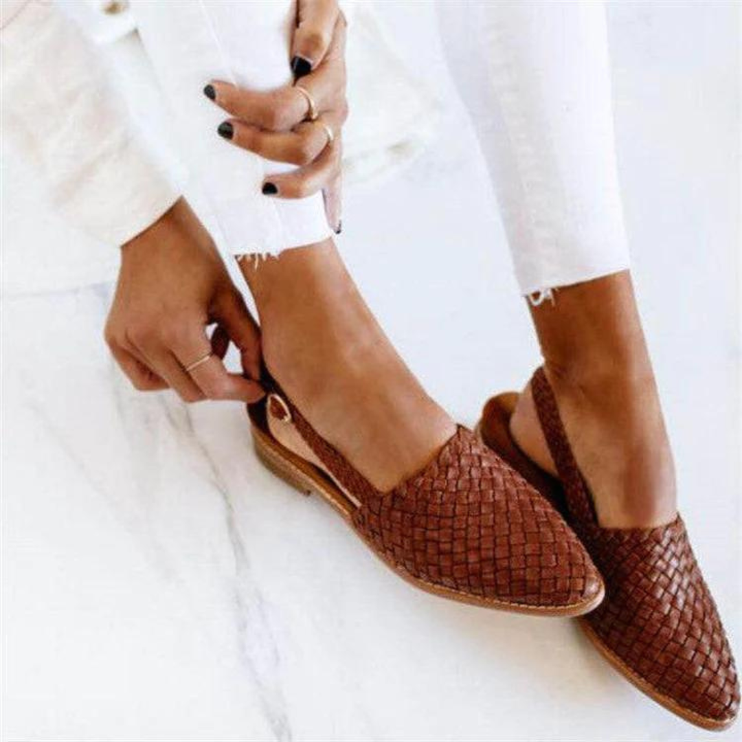 Women's woven slingback loafers - side