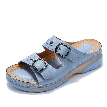 Orthopaedic Comfort Sandals for Women, Lightweight Vegan Leather Sandals with Arch Support