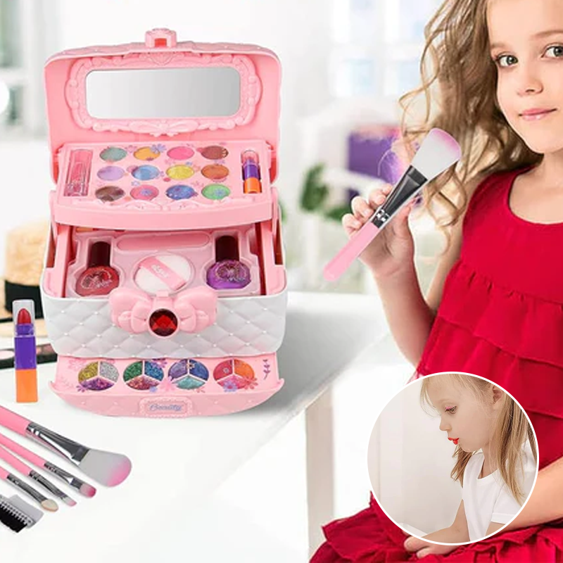 Princess kids make-up play case with mirror