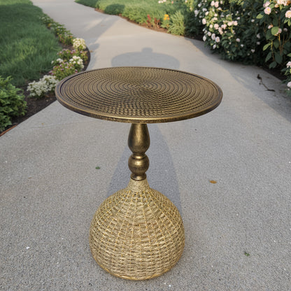 Handwoven Seagrass Coffee Table – Antique Bronze Iron Frame