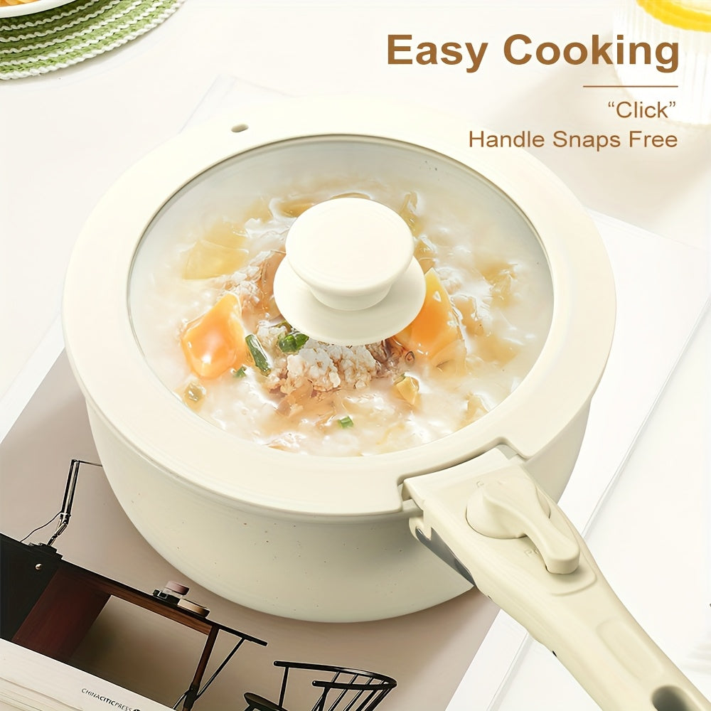 17-piece ceramic non-stick pan set with removable handles