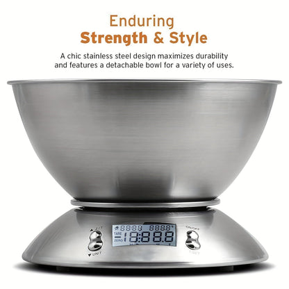 Digital kitchen scale with stainless steel platform