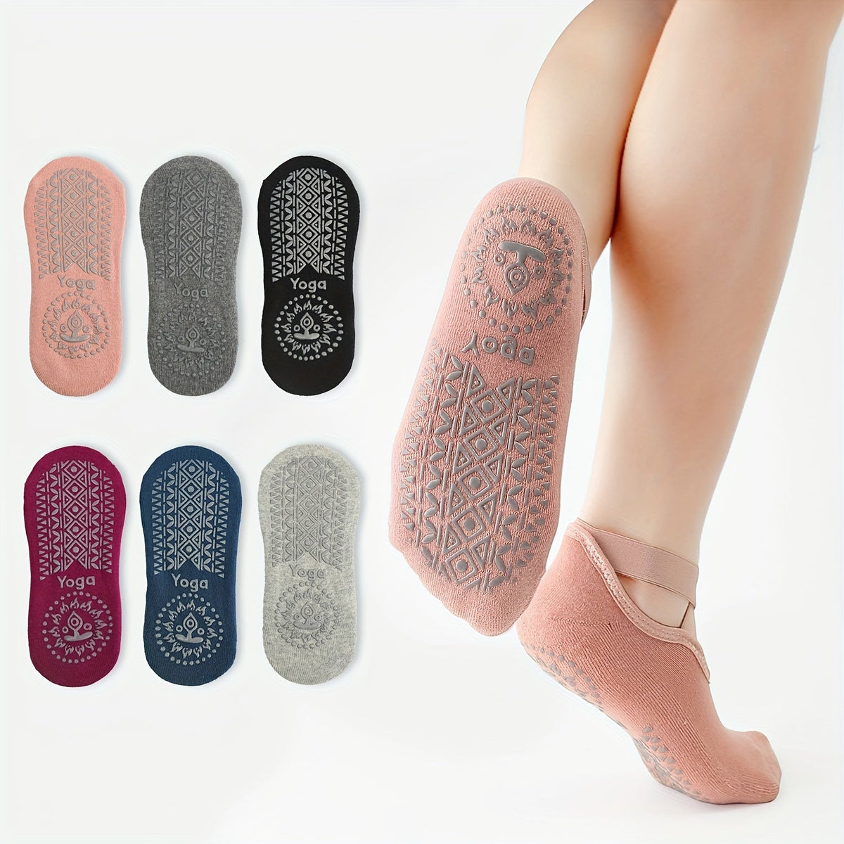 Cross-Strap Yoga Socks for Stability