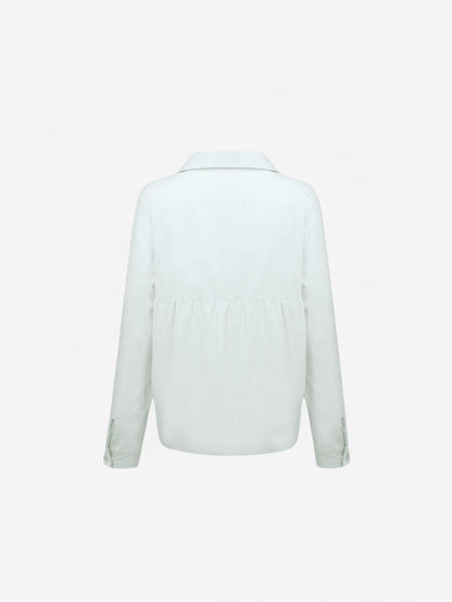 Women's long sleeve button-down collared blouse