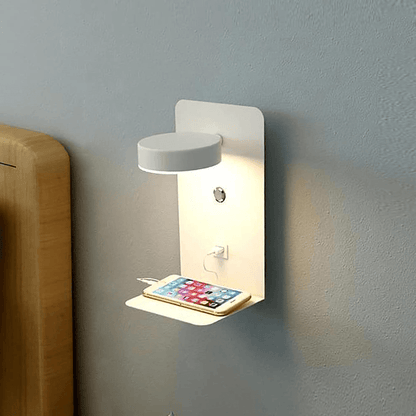 LED wall lamp with USB charging and rotating head