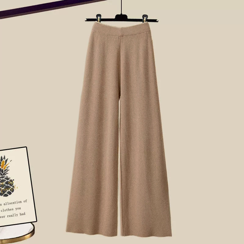 Women's Knit Co-Ord – Three-Piece Jumper, Shirt & Trouser Set