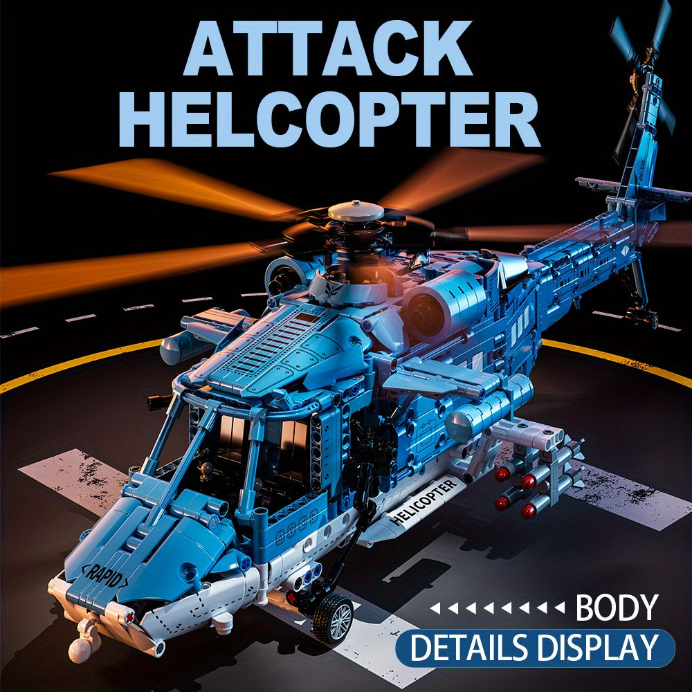 1711-piece helicopter building block model kit