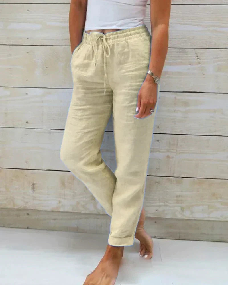 Women's loose cotton trousers - detail