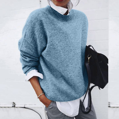 Women's warm round-neck knit jumper