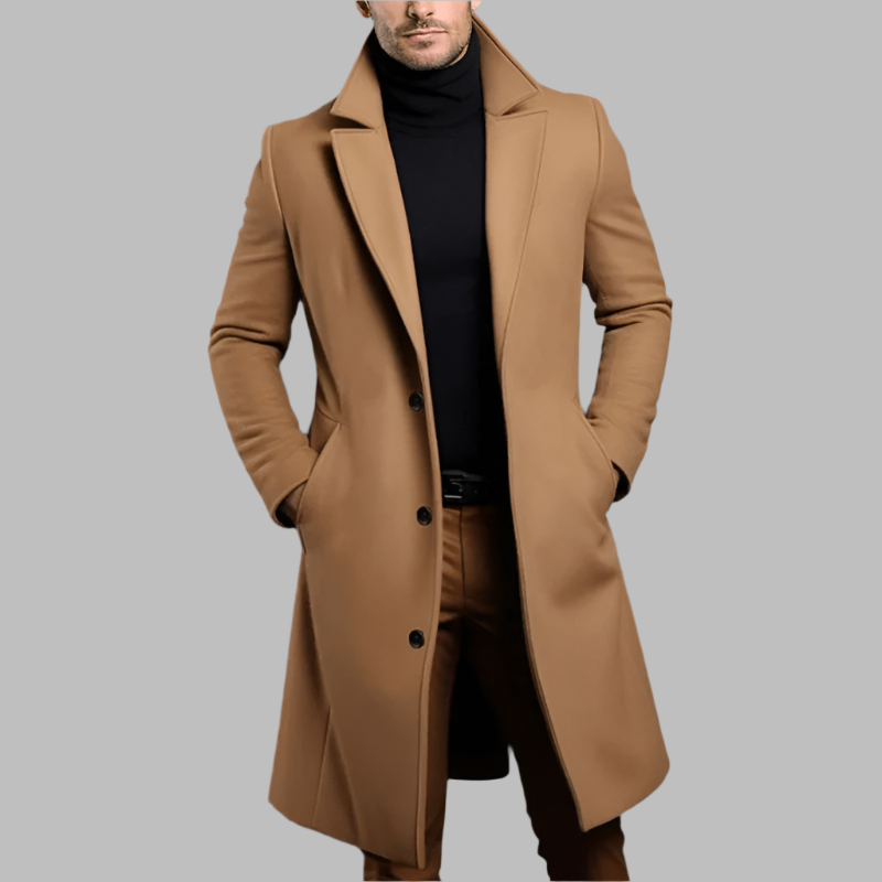 Men's long overcoat colour option