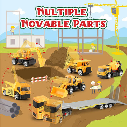 Construction toy advent calendar with vehicles