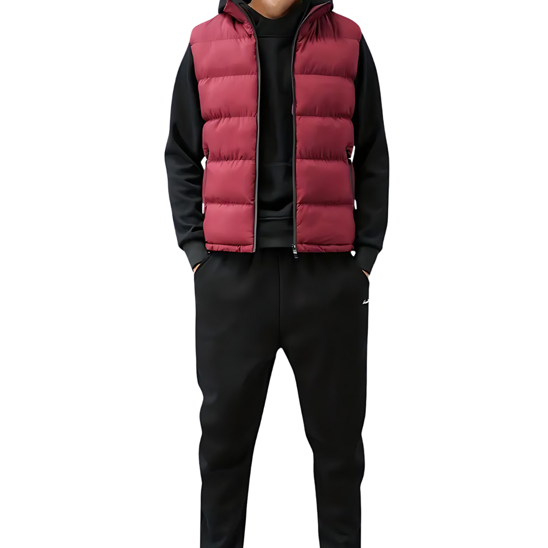 Men's black quilted padded sleeveless gilet body warmer