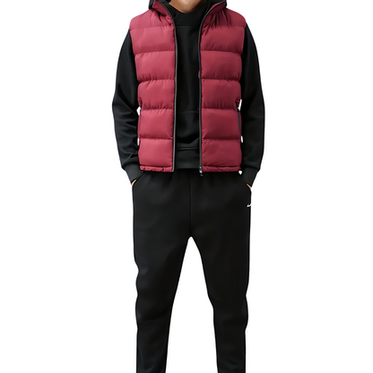 Men's black quilted padded sleeveless gilet body warmer
