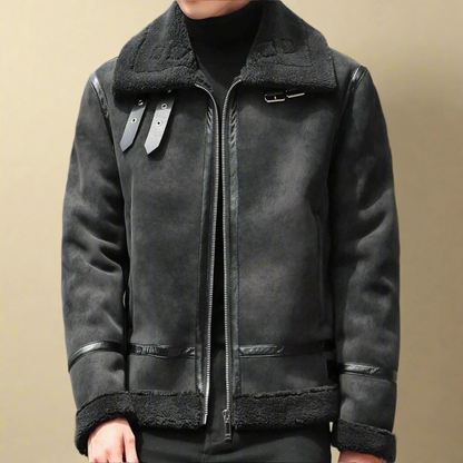 Men's warm suede winter coat