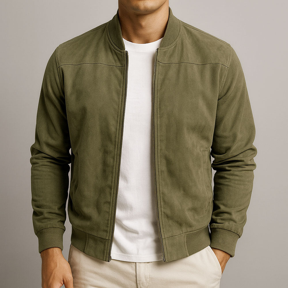 Men's minimalist zip jacket - detail
