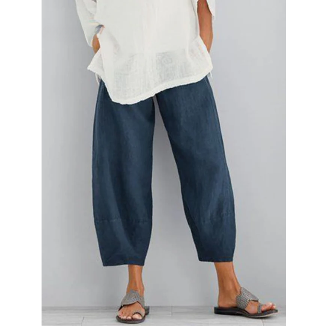 Women's relaxed linen leisure trousers