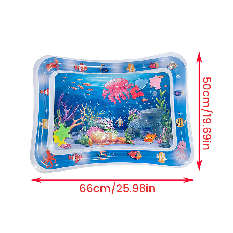 Inflatable baby water play tummy time mat